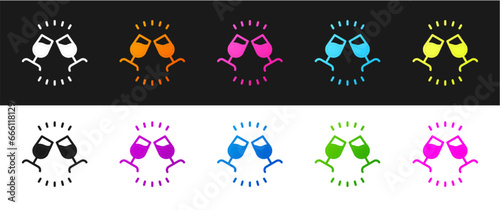 Set Wine tasting, degustation icon isolated on black and white background. Sommelier. Smells of wine. Vector