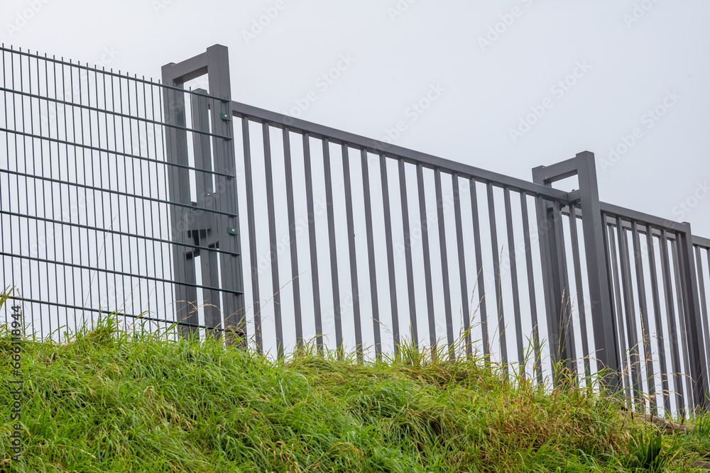 fence with metal gate fence with metal gate
