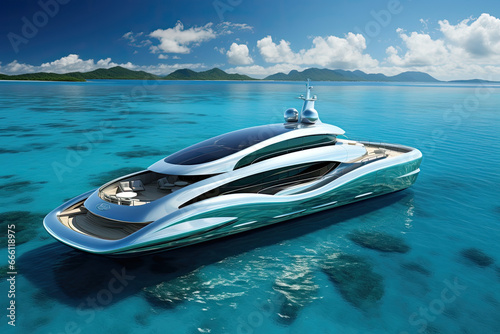  a luxury yacht on the sea © Kien