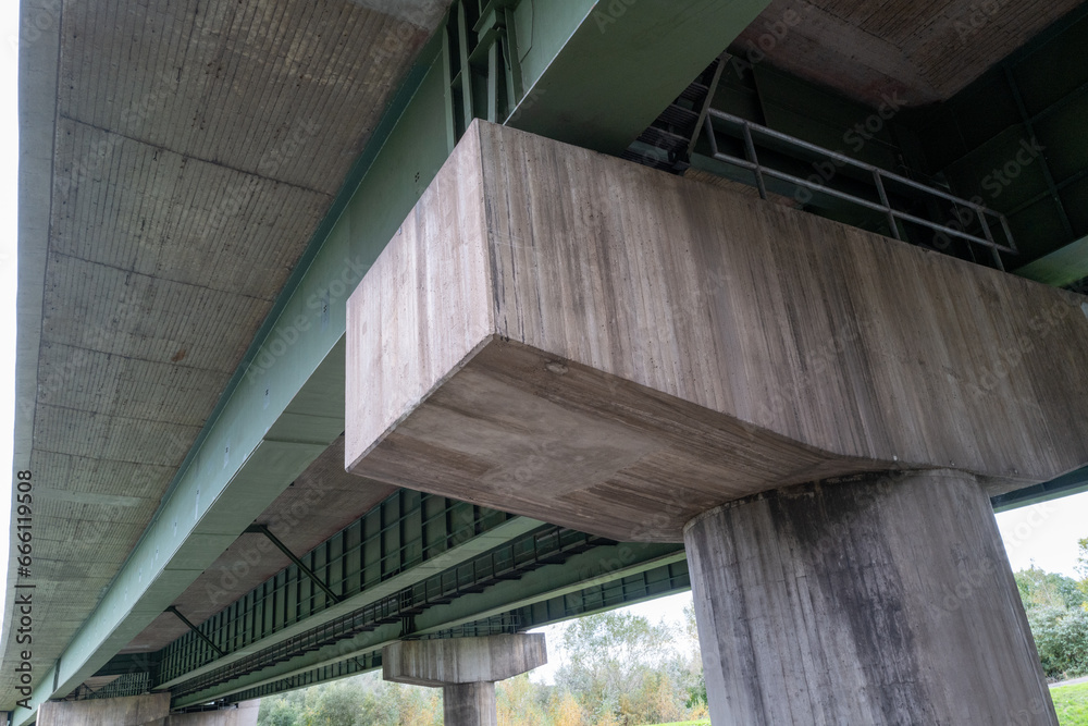 Fototapeta premium part of concret modern bridge over the river