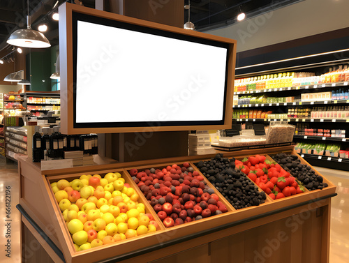 Digital Signage Retail Grocery Store Fruit Vegetables photo
