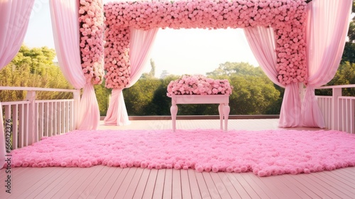 Coral Pink Wedding Under the Sky