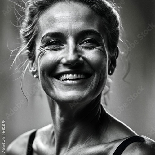 black and white portrait of a person. generative ai