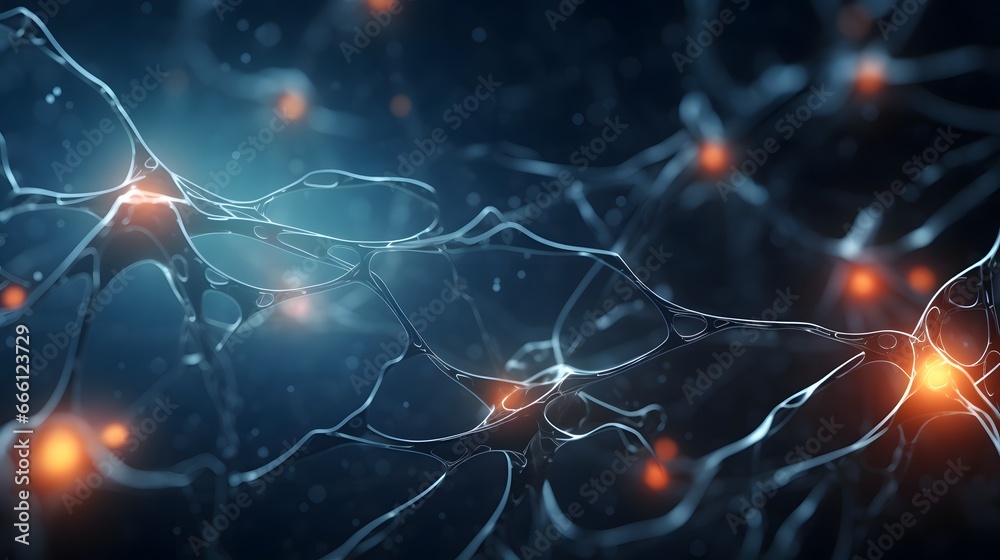 neuron cells with glowing link knots neuron cells with glowing link knots