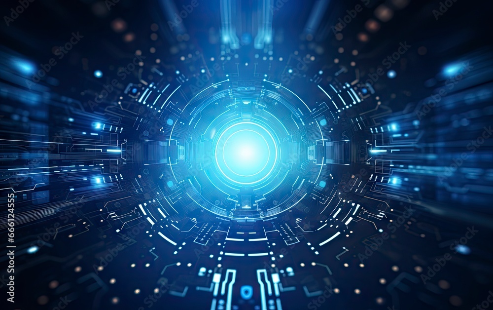 Futuristic blue digital interface. Abstract technology background Futuristic blue digital interface. Abstract technology background