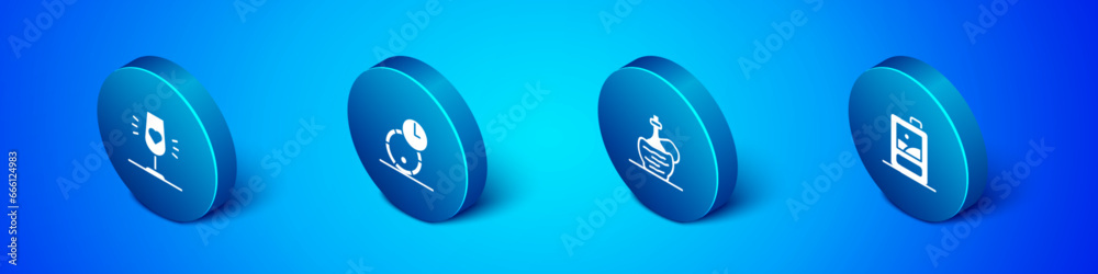 Set Isometric Wine glass, italian fiasco bottle, Cardboard box of wine and Wooden barrel for icon. Vector Set Isometric Wine glass, italian fiasco bottle, Cardboard box of wine and Wooden barrel for icon. Vector