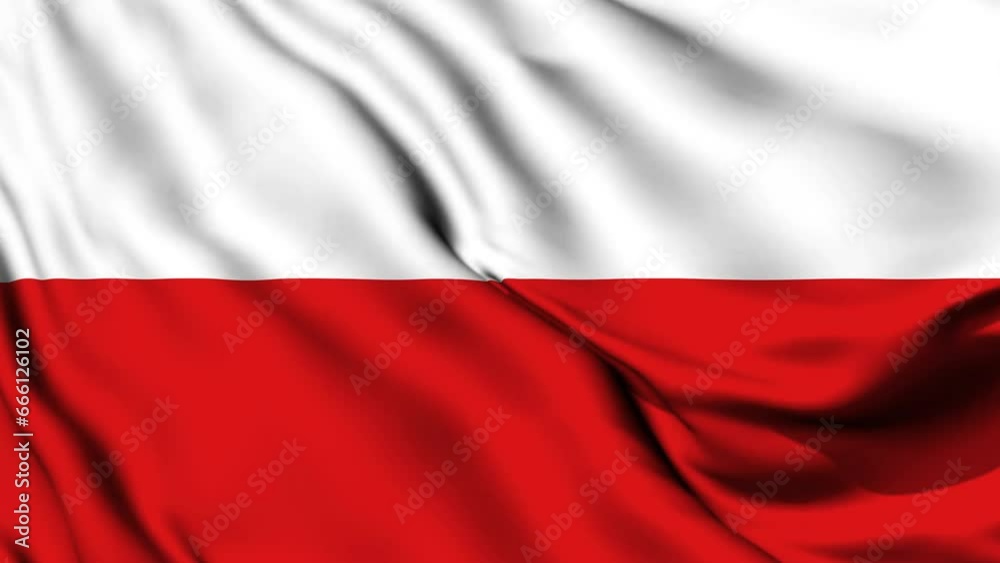 Poland waving flag 4K animation video. Poland waving flag seamless looping animation Poland waving flag 4K animation video. Poland waving flag seamless looping animation