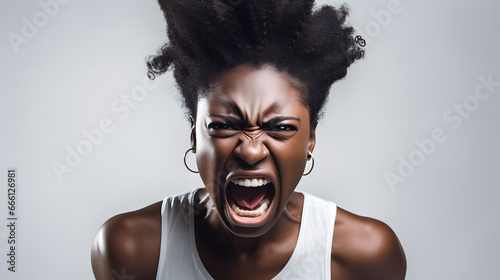 very furious angry black woman photo