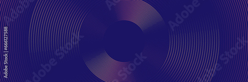 Abstract digital dynamic circle dots glowing line banner background. Modern futuristic hi-technology concept. Minimal trendy banner. Vector illustration