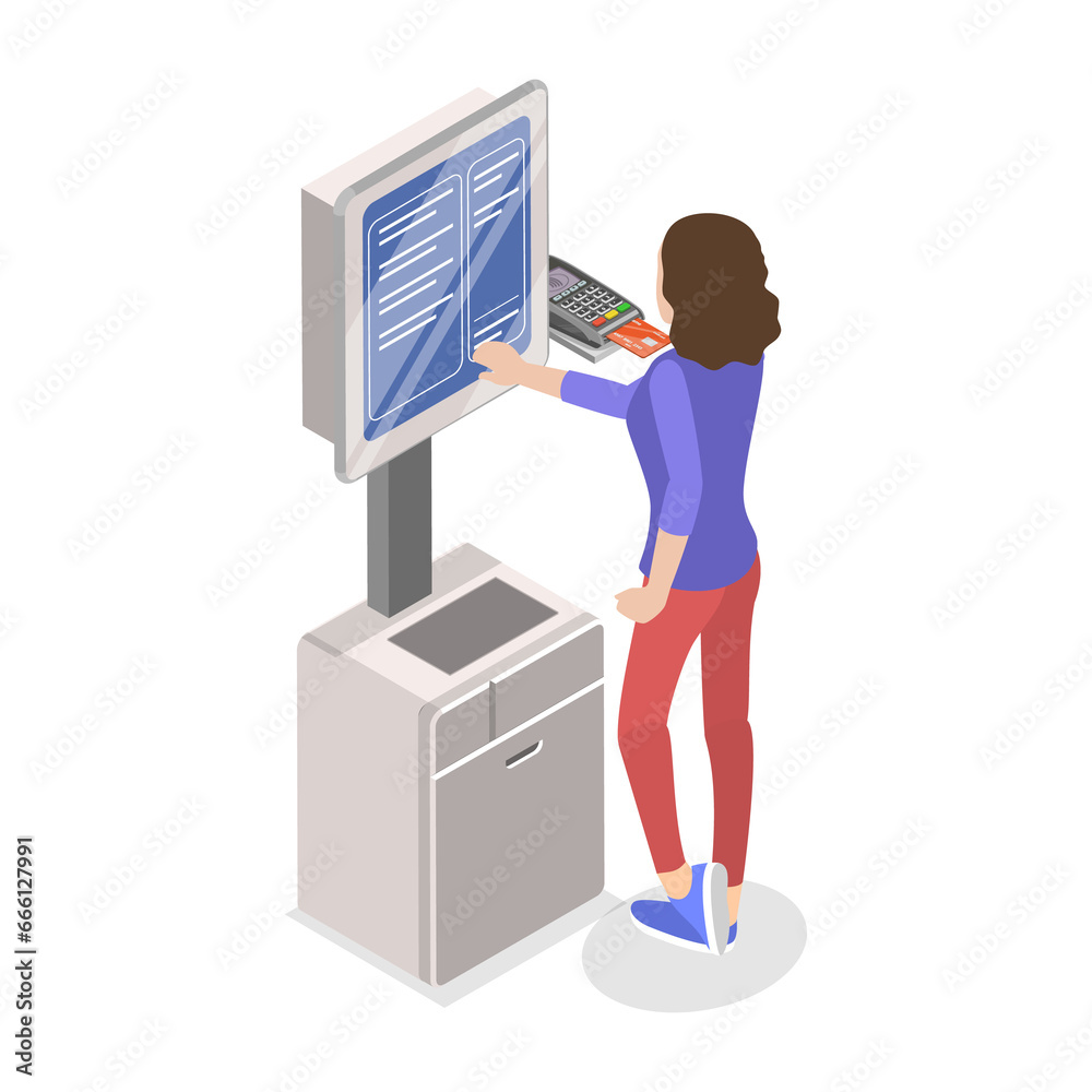 3D Isometric Flat Set of Ticket Kiosks. Item 2 3D Isometric Flat Set of Ticket Kiosks. Item 2