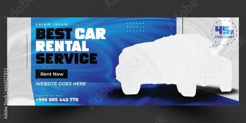 Car rental service promotional cover photo design