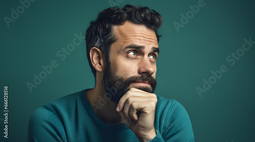 portrait of a man thinking - emotional expression