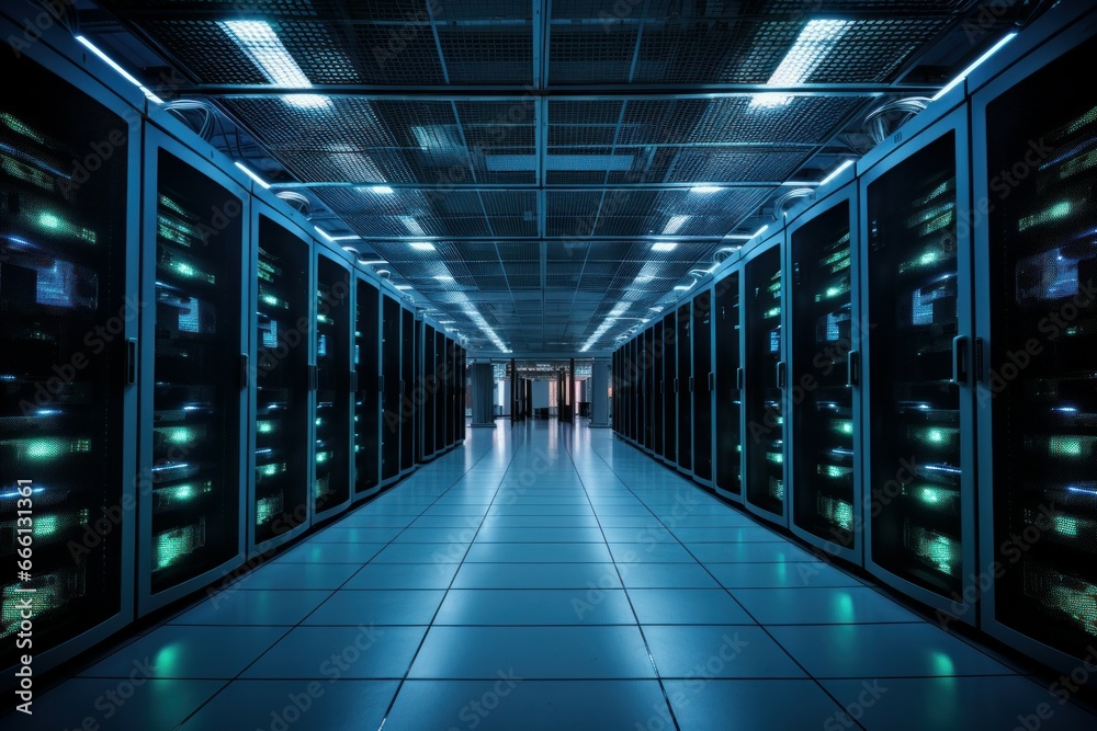Data center server. Network storage. Generate Ai Data center server. Network storage. Generate Ai