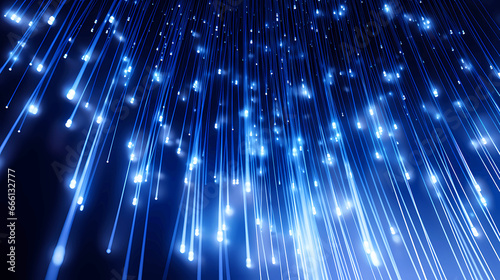 Blue glowing fiber optic graphic poster web page PPT background