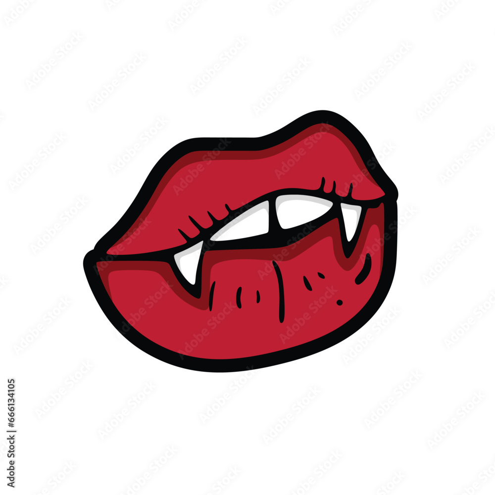 vector vampire lips with white background vector vampire lips with white background