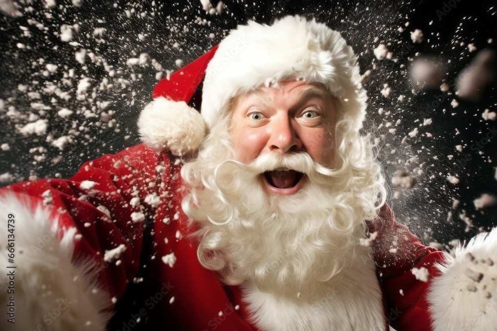 Happy Santa Claus Headshot Photography Generative Illustration