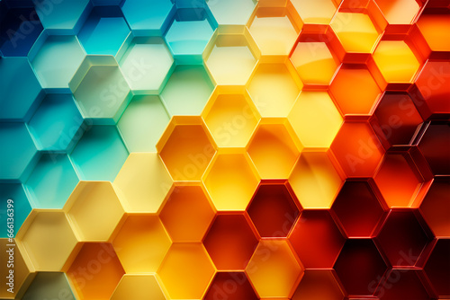 Abstract gradient background, bright, juicy, colorful, honeycomb, honeycomb pattern, horizontal, multicolored. Texture, space, background.