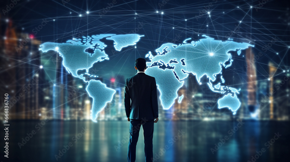 global network connection and global business concept global network connection and global business concept