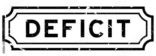 Grunge black deficit word rubber seal stamp on white background