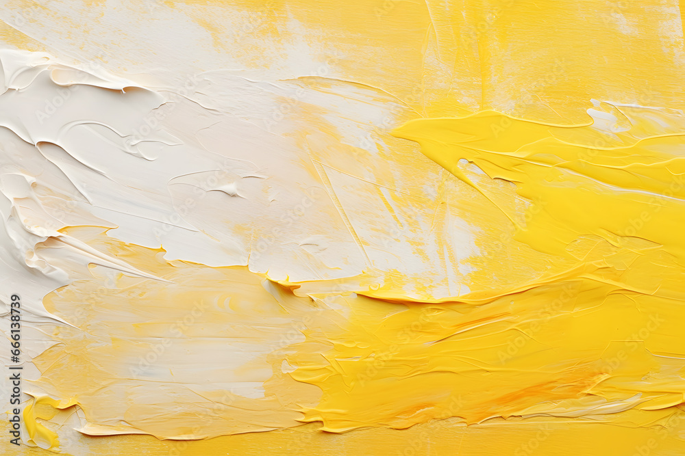 Modern abstract artwork painted in yellow