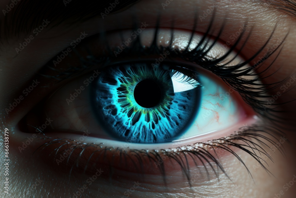 Fototapeta premium Captivating Beautiful 3d eye. Human realistic vision. Generate Ai