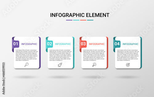 Presentation business infographic template with 4 options, Infographics Template.