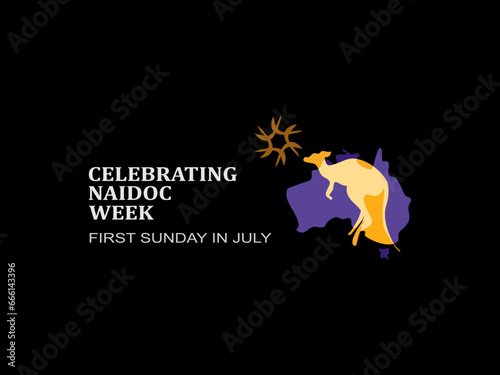 Australia Aboriginal continent  isolated on black background. Australia map . Australia Aboriginal day