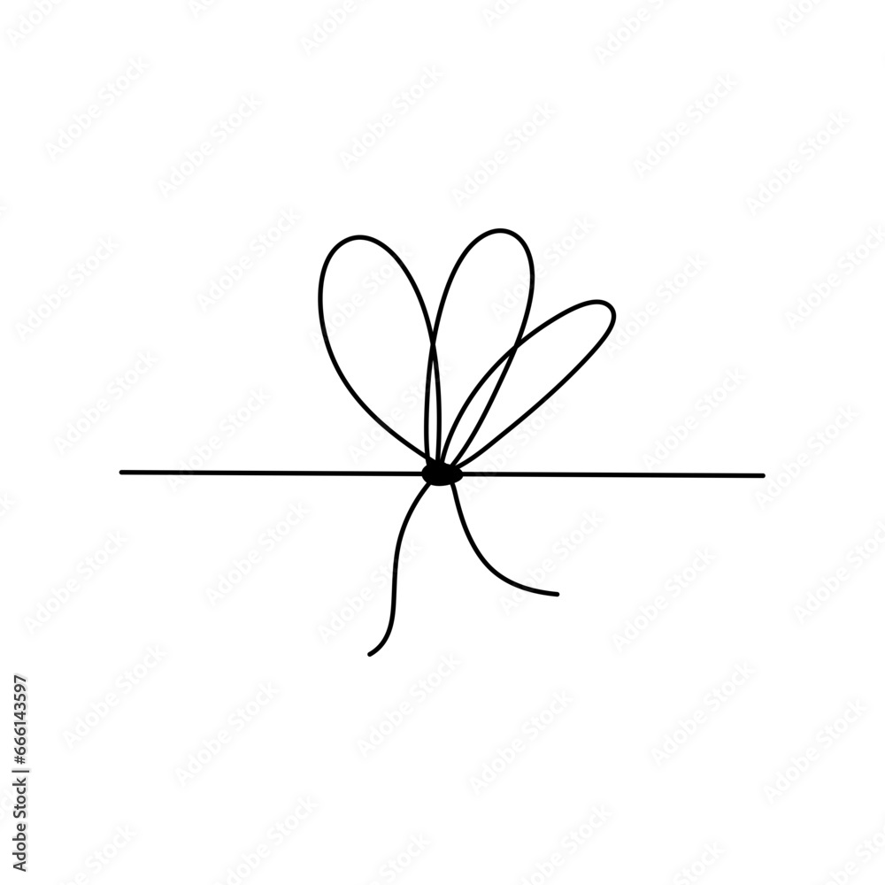 Simple line bows on ribbon. Bow on string, lines and corners decoration design. Simple line bows on ribbon. Bow on string, lines and corners decoration design.