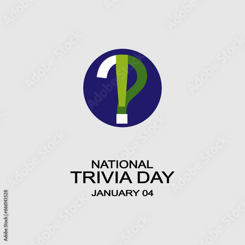 National Trivia Day. January 4. Holiday concept. Template for background, banner, card, poster with text inscription. Vector 