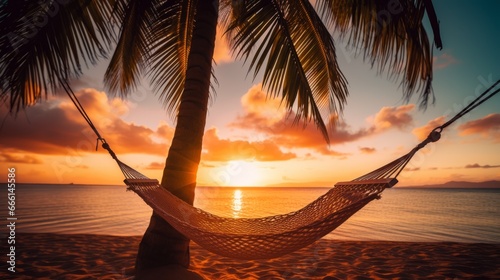tropical dream hammock between two palms © Nicolas Swimmer