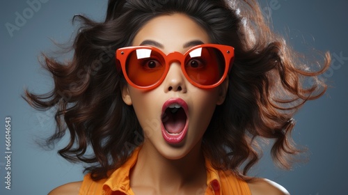  Portrait Shocked Stylish Asian Girl Sunglasses Closes  Background Image   Beautiful Women  Hd