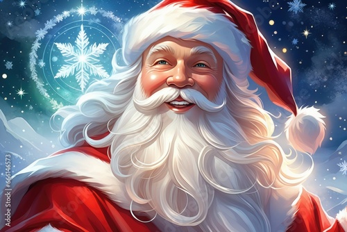 A Festive Cartoon Christmas Celebration with Santa Claus