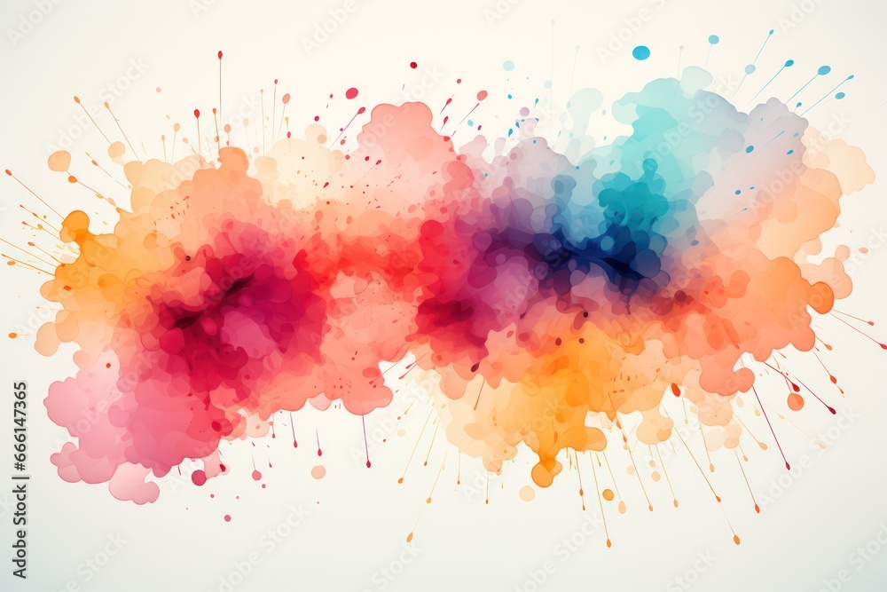 Color liquid ink splash abstract background rainbow art.
