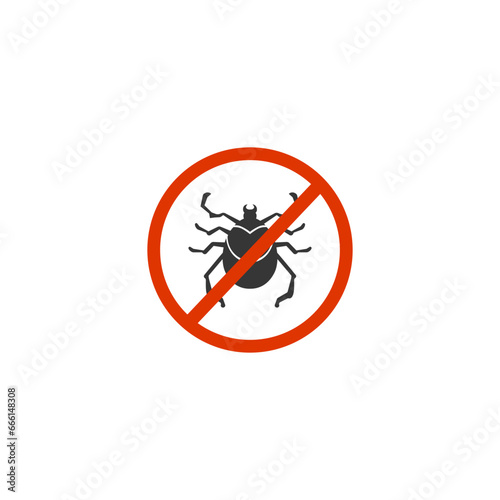 Tick parasite warning sign. Epidemic. Human mite parasite. Mite parasites. Vector