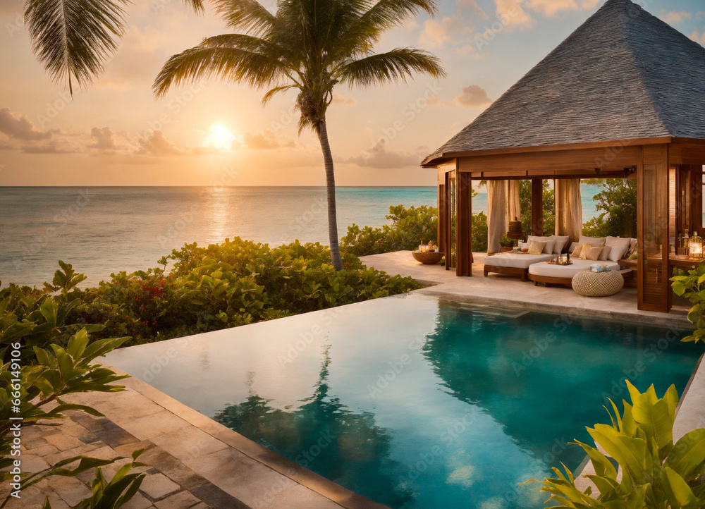 Tropical resort pool