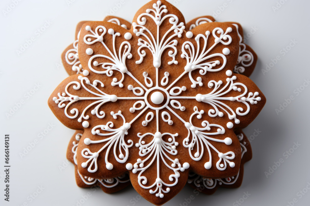 Christmas Gingerbread Cookie Isolated Generative AI