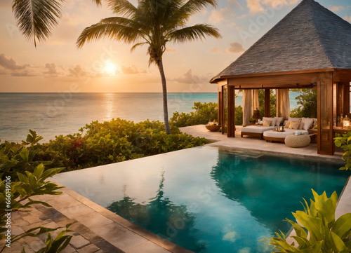 Tropical resort pool
