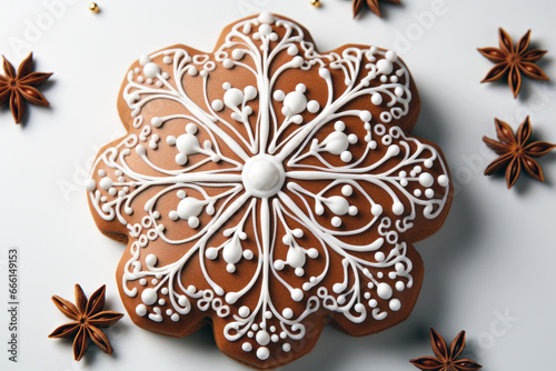 Christmas Gingerbread Cookie Isolated Generative AI