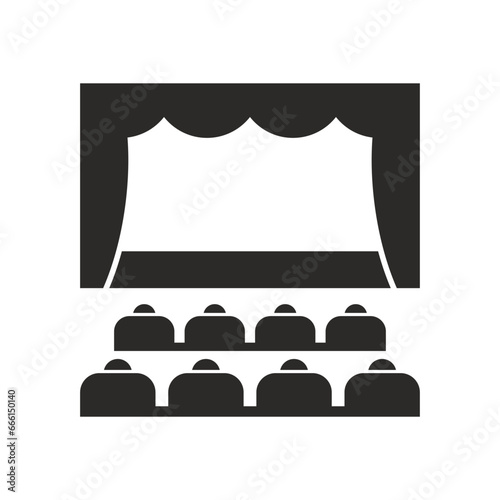 Theater stage icon. Vector icon isolated on white background.