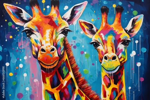 Whimsical Giraffe glasses. Face fun zoo. Generate Ai