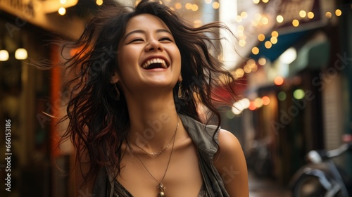  Vertical Shot Beautiful Asian Woman Walking Street, Background Image , Beautiful Women, Hd