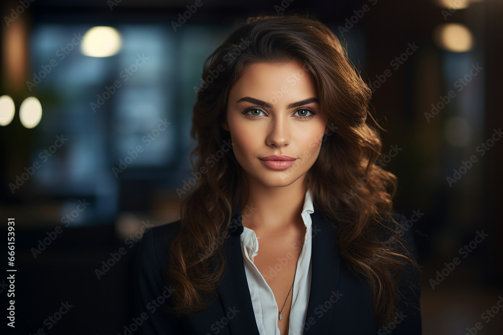 Generative AI picture portrait of amazing gorgeous office worker young woman Generative AI picture portrait of amazing gorgeous office worker young woman