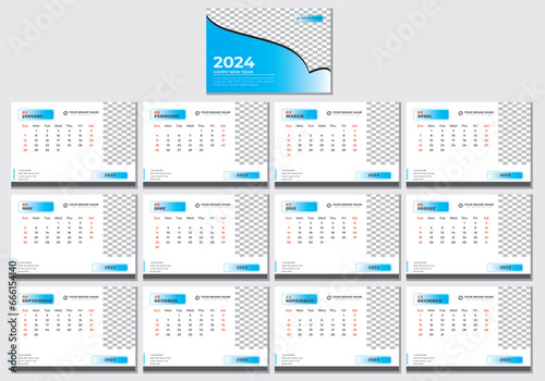 modern calendar design in illustrator template design