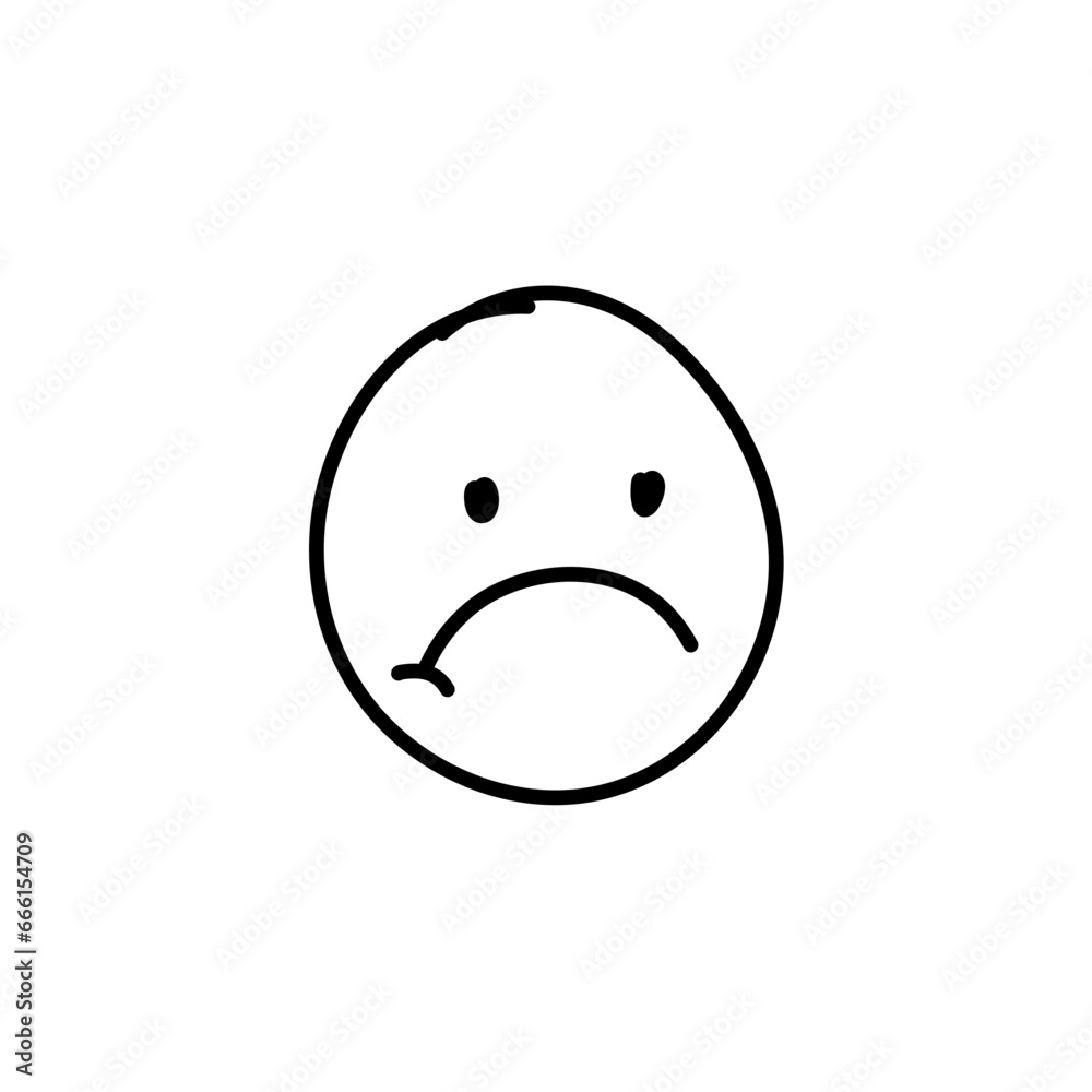 Doodle Emoji face icon. Hand drawn sketch style. Vector illustration Doodle Emoji face icon. Hand drawn sketch style. Vector illustration