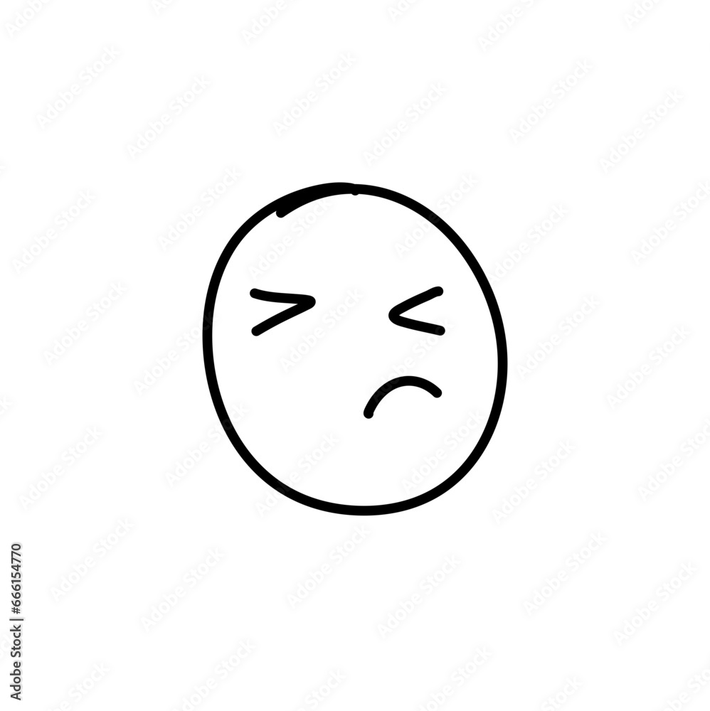 Doodle Emoji face icon. Hand drawn sketch style. Vector illustration Doodle Emoji face icon. Hand drawn sketch style. Vector illustration