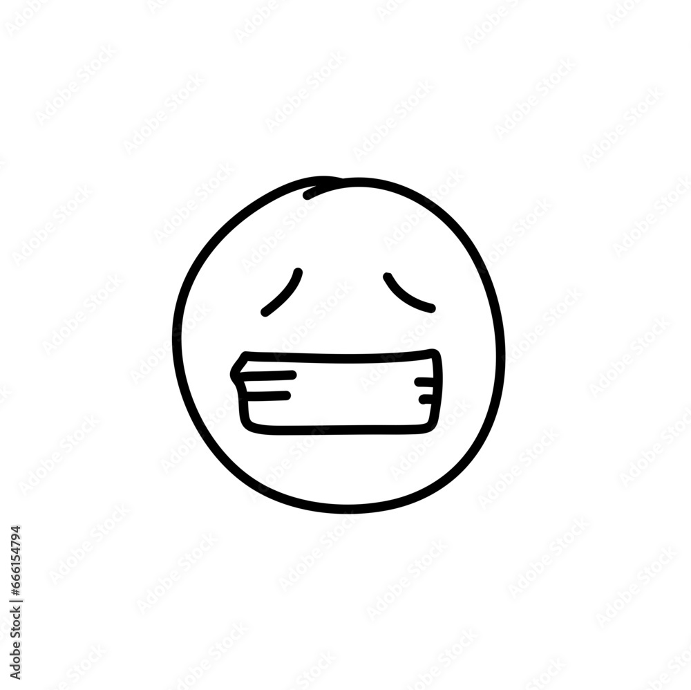 Doodle Emoji face icon. Hand drawn sketch style. Vector illustration Doodle Emoji face icon. Hand drawn sketch style. Vector illustration