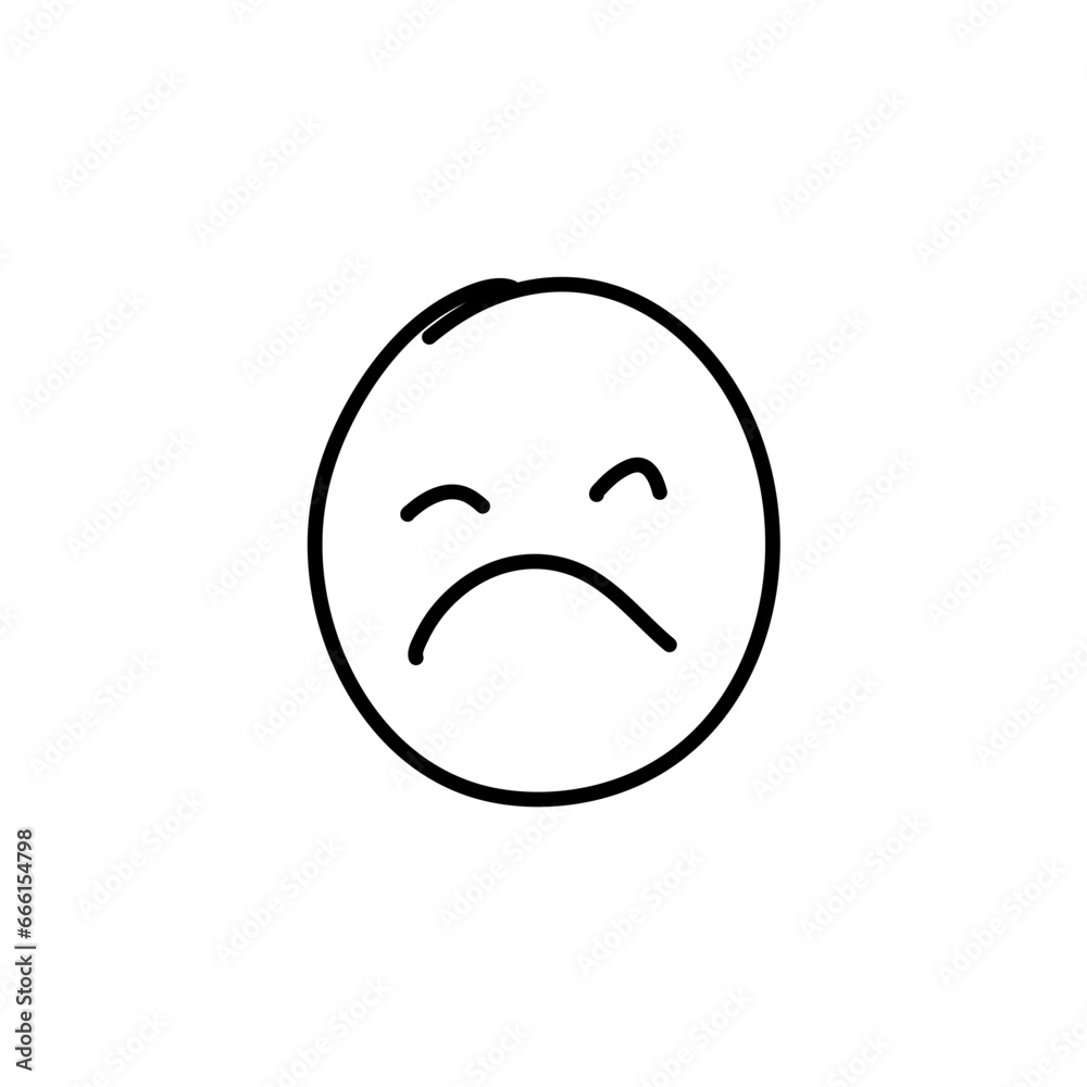 Doodle Emoji face icon. Hand drawn sketch style. Vector illustration Doodle Emoji face icon. Hand drawn sketch style. Vector illustration