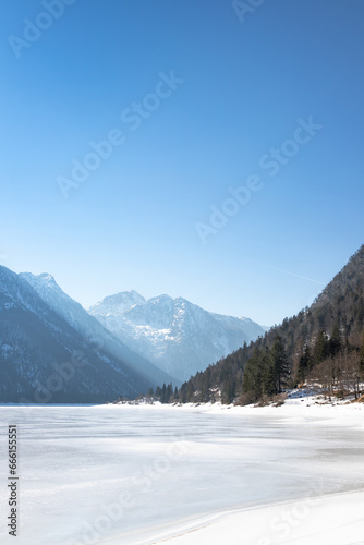 Lago del Predil during the winter time, Udine, Italy © mtphoto19