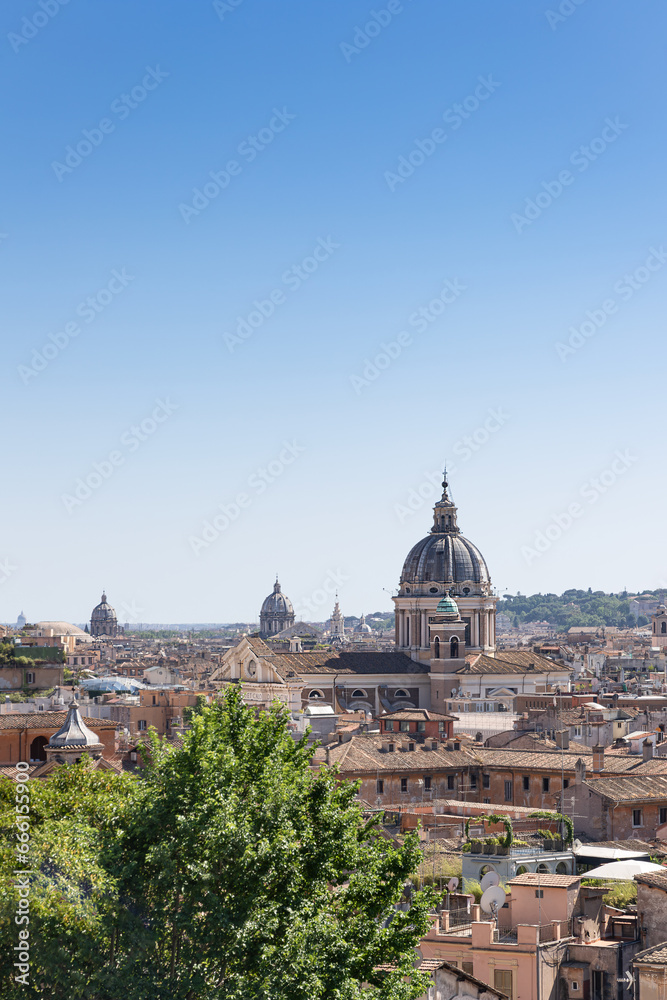 View of Rome City on a clear day, Lazio, Italy