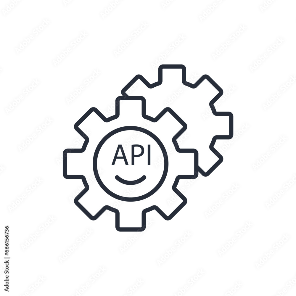 api interface icon. vector.Editable stroke.linear style sign for use web design,logo.Symbol illustration.